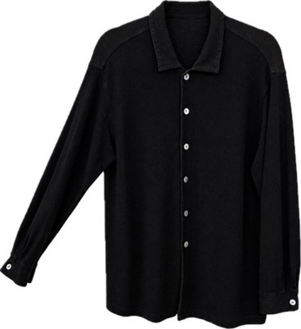 Chicos Slinky knit Button Up Cardigan Large Black Long sleeve Vintage Design